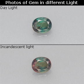0.15 ct Multicolor Alexandrite Gemstone, Alexandrite Gem in Oval Facet Shape for Sale.