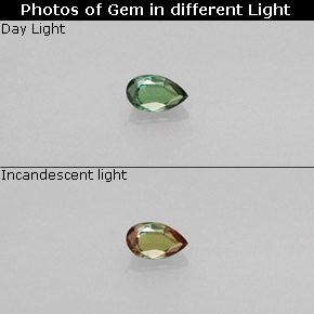 0.11 ct Multicolor Alexandrite Gemstone, Alexandrite Gem in Pear Facet Shape for Sale.