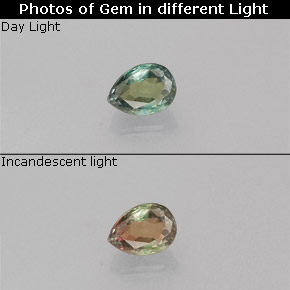 0.15 ct Multicolor Alexandrite Gemstone, Alexandrite Gem in Pear Facet Shape for Sale.