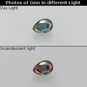 0.13 ct Multicolor Alexandrite Gemstone, Alexandrite Gem in Pear Facet Shape for Sale.