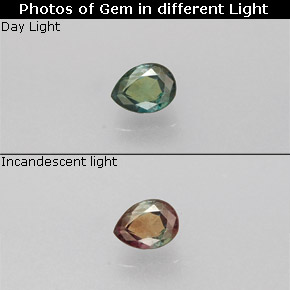 0.12 ct Multicolor Alexandrite Gemstone, Alexandrite Gem in Pear Facet Shape for Sale.