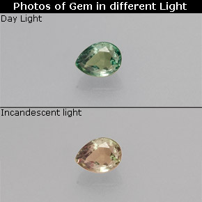 0.13 ct Multicolor Alexandrite Gemstone, Alexandrite Gem in Pear Facet Shape for Sale.