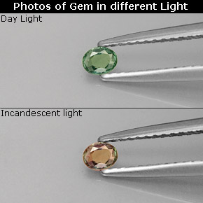 0.13 ct Multicolor Alexandrite Gemstone, Alexandrite Gem in Oval Facet Shape for Sale.