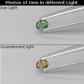0.08 ct Multicolor Alexandrite Gemstone, Alexandrite Gem in Oval Facet Shape for Sale.