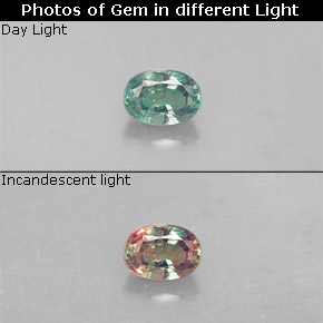 0.14 ct Multicolor Alexandrite Gemstone, Alexandrite Gem in Oval Facet Shape for Sale.