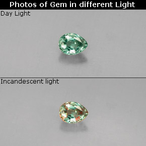 0.14 ct Multicolor Alexandrite Gemstone, Alexandrite Gem in Pear Facet Shape for Sale.