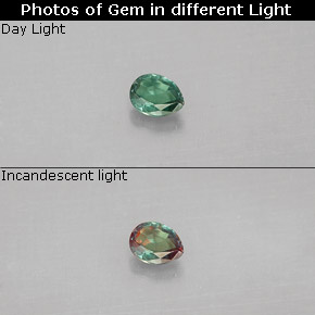 0.09 ct Multicolor Alexandrite Gemstone, Alexandrite Gem in Pear Facet Shape for Sale.