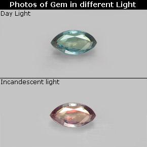 0.15 ct Multicolor Alexandrite Gemstone, Alexandrite Gem in Marquise Facet Shape for Sale.