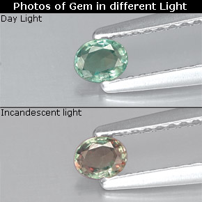0.15 ct Multicolor Alexandrite Gemstone, Alexandrite Gem in Oval Facet Shape for Sale.
