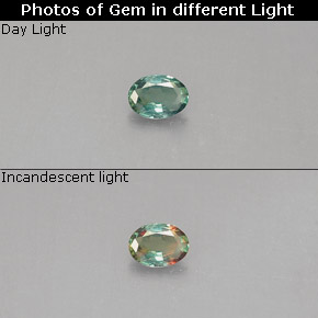 0.09 ct Multicolor Alexandrite Gemstone, Alexandrite Gem in Oval Facet Shape for Sale.
