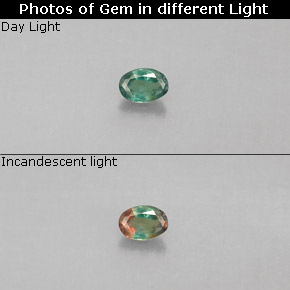 0.07 ct Multicolor Alexandrite Gemstone, Alexandrite Gem in Oval Facet Shape for Sale.