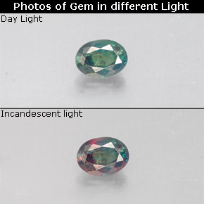 0.14 ct Multicolor Alexandrite Gemstone, Alexandrite Gem in Oval Facet Shape for Sale.