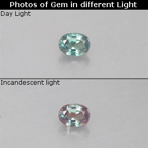 0.09 ct Multicolor Alexandrite Gemstone, Alexandrite Gem in Oval Facet Shape for Sale.