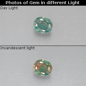 0.14 ct Multicolor Alexandrite Gemstone, Alexandrite Gem in Oval Facet Shape for Sale.