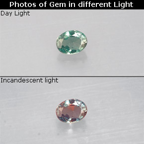 0.09 ct Multicolor Alexandrite Gemstone, Alexandrite Gem in Oval Facet Shape for Sale.