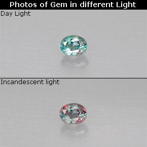 0.07 ct Multicolor Alexandrite Gemstone, Alexandrite Gem in Oval Facet Shape for Sale.