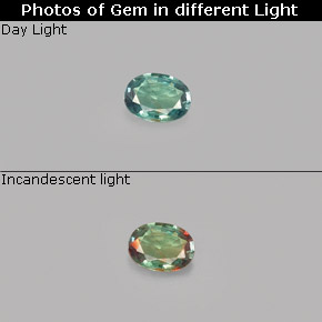 0.12 ct Multicolor Alexandrite Gemstone, Alexandrite Gem in Oval Facet Shape for Sale.