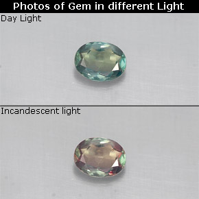 0.14 ct Multicolor Alexandrite Gemstone, Alexandrite Gem in Oval Facet Shape for Sale.