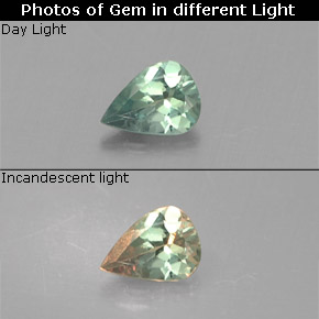 0.13 ct Multicolor Alexandrite Gemstone, Alexandrite Gem in Pear Facet Shape for Sale.