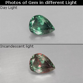 0.27 ct Multicolor Alexandrite Gemstone, Alexandrite Gem in Pear Facet Shape for Sale.
