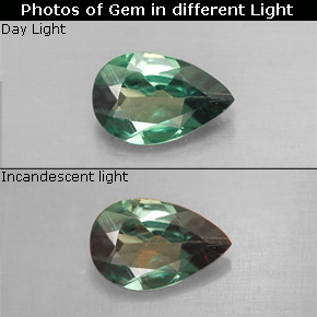 0.50 ct Multicolor Alexandrite Gemstone, Alexandrite Gem in Pear Facet Shape for Sale.