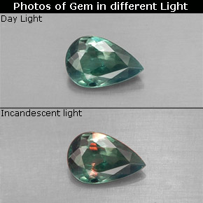 0.38 ct Multicolor Alexandrite Gemstone, Alexandrite Gem in Pear Facet Shape for Sale.
