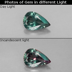 0.38 ct Multicolor Alexandrite Gemstone, Alexandrite Gem in Pear Facet Shape for Sale.