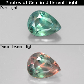 0.34 ct Multicolor Alexandrite Gemstone, Alexandrite Gem in Pear Facet Shape for Sale.