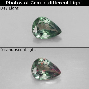 0.28 ct Multicolor Alexandrite Gemstone, Alexandrite Gem in Pear Facet Shape for Sale.