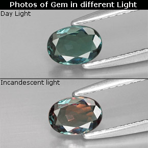 0.46 ct Multicolor Alexandrite Gemstone, Alexandrite Gem in Oval Facet Shape for Sale.