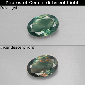 0.43 ct Multicolor Alexandrite Gemstone, Alexandrite Gem in Oval Facet Shape for Sale.