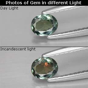 0.36 ct Multicolor Alexandrite Gemstone, Alexandrite Gem in Oval Facet Shape for Sale.