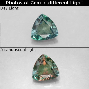 0.17 ct Multicolor Alexandrite Gemstone, Alexandrite Gem in Trillion Facet Shape for Sale.