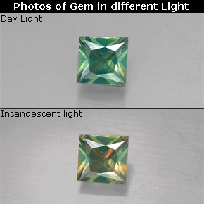 0.22 ct Multicolor Alexandrite Gemstone, Alexandrite Gem in Princess-Cut Shape for Sale.