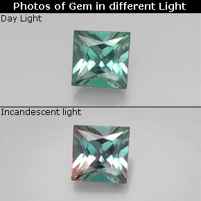 0.33 ct Multicolor Alexandrite Gemstone, Alexandrite Gem in Princess-Cut Shape for Sale.