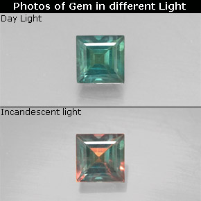 0.20 ct Multicolor Alexandrite Gemstone, Alexandrite Gem in Square Facet Shape for Sale.