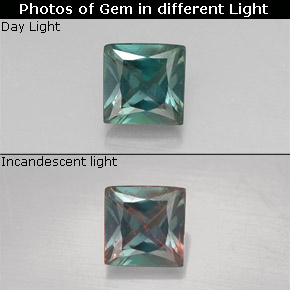 0.29 ct Multicolor Alexandrite Gemstone, Alexandrite Gem in Princess-Cut Shape for Sale.