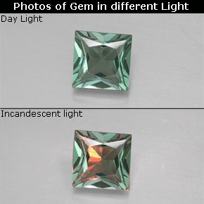 0.29 ct Multicolor Alexandrite Gemstone, Alexandrite Gem in Princess-Cut Shape for Sale.