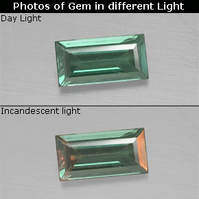 0.35 ct Multicolor Alexandrite Gemstone, Alexandrite Gem in Baguette Facet Shape for Sale.