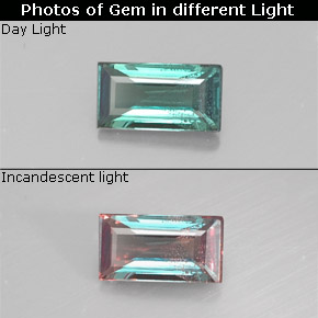 0.26 ct Multicolor Alexandrite Gemstone, Alexandrite Gem in Baguette Facet Shape for Sale.