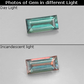 0.18 ct Multicolor Alexandrite Gemstone, Alexandrite Gem in Baguette Facet Shape for Sale.