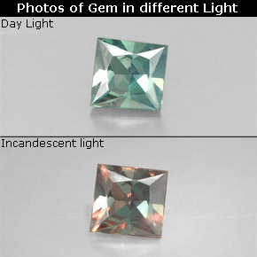 0.23 ct Multicolor Alexandrite Gemstone, Alexandrite Gem in Princess-Cut Shape for Sale.
