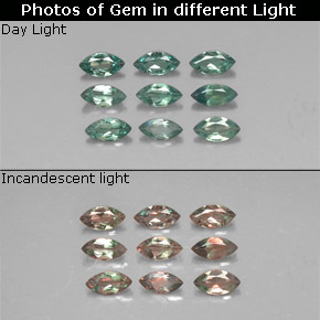 0.65 ct Color-Change Alexandrite Gemstone, Alexandrite Gem in Marquise Facet Shape for Sale.