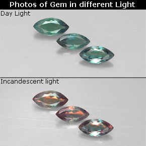 0.42 ct Multicolor Alexandrite Gemstone, Alexandrite Gem in Marquise Facet Shape for Sale.
