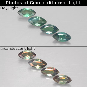 0.59 ct Multicolor Alexandrite Gemstone, Alexandrite Gem in Marquise Facet Shape for Sale.