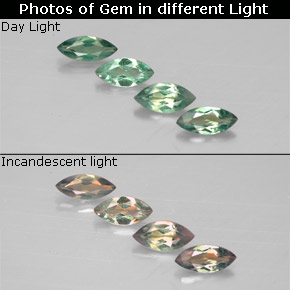 0.45 ct Multicolor Alexandrite Gemstone, Alexandrite Gem in Marquise Facet Shape for Sale.