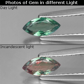 0.30 ct Multicolor Alexandrite Gemstone, Alexandrite Gem in Marquise Facet Shape for Sale.