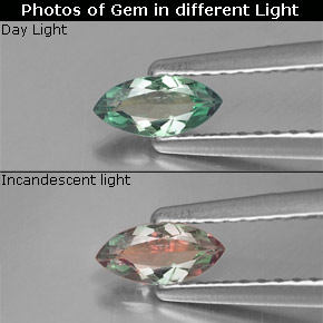 0.25 ct Multicolor Alexandrite Gemstone, Alexandrite Gem in Marquise Facet Shape for Sale.