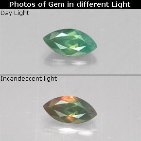 0.16 ct Multicolor Alexandrite Gemstone, Alexandrite Gem in Marquise Facet Shape for Sale.
