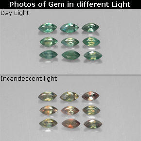 0.82 ct Multicolor Alexandrite Gemstone, Alexandrite Gem in Marquise Facet Shape for Sale.